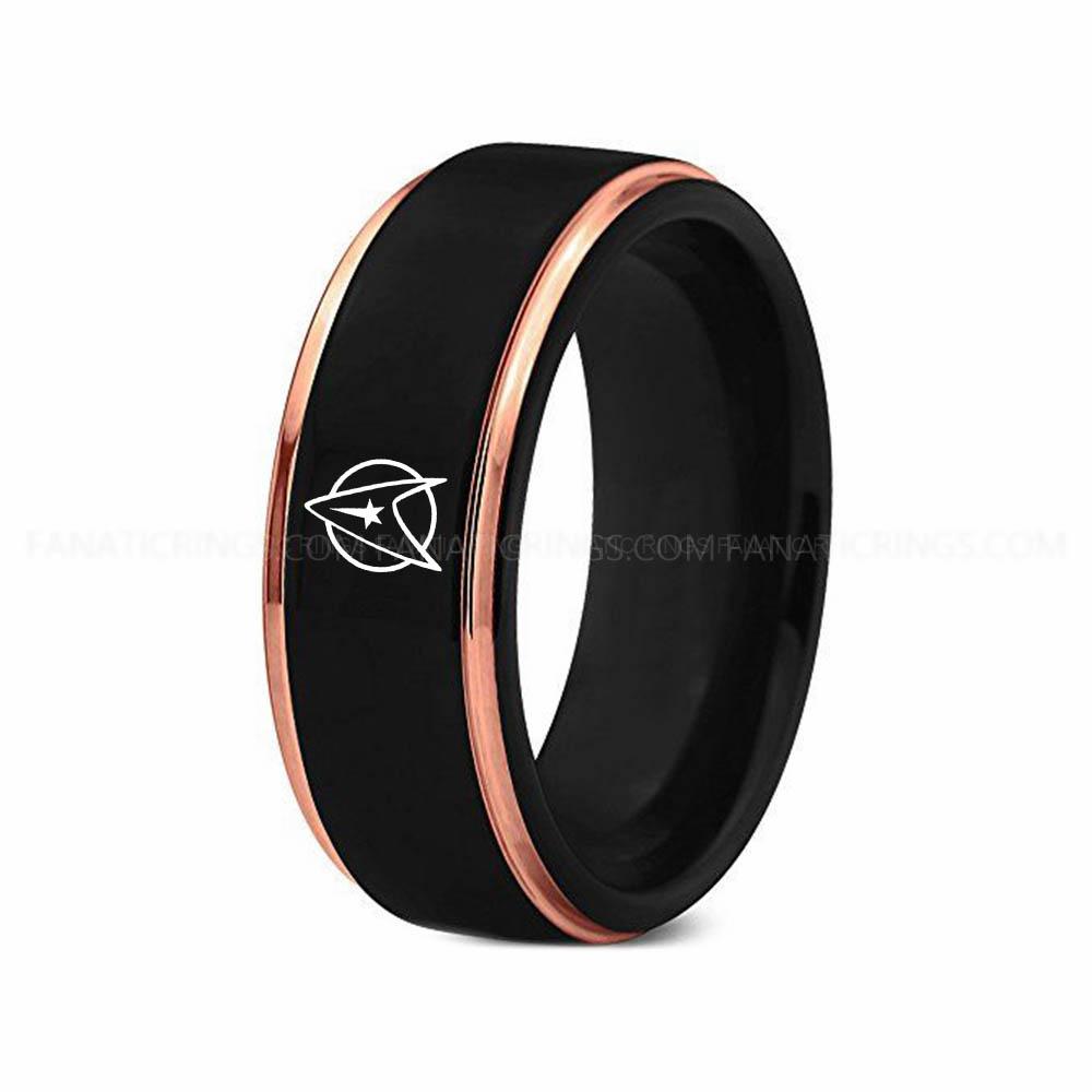 3 copy (3) Starfleet Ring, Star Trek Ring, Star Trek Wedding Band, Star Trek Wedding Ring - Image 1