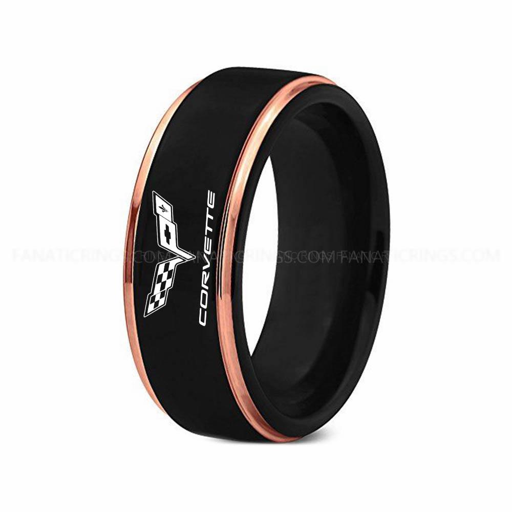 3 copy (5) Corvette Ring, Chevy Ring, Chevrolet Ring, Chevrolet Corvette Ring, Auto Racing Ring, Chevy Wedding Band, Chevrolet Wedding Ring - Image 1