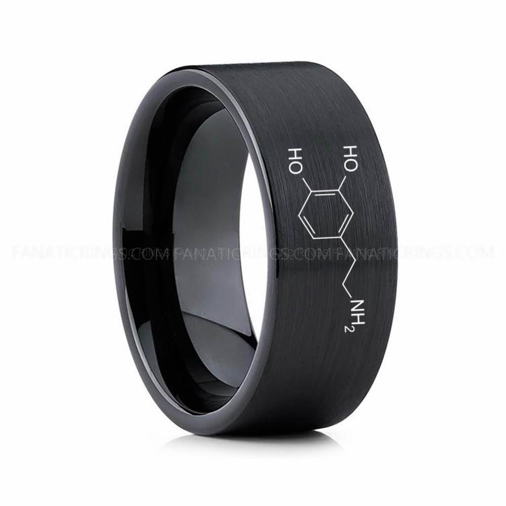 4 (11) - Copy Dopamine Molecule Ring, Dopamine Ring, Science Ring, Science Jewelry, Molecule Jewelry, Molecule Wedding Band - Image 1