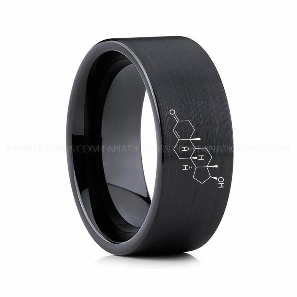 4 (13) Testosterone Molecule Ring, Testosterone Ring, Science Ring, Science Jewelry, Molecule Jewelry, Molecule Wedding Band - Image 1