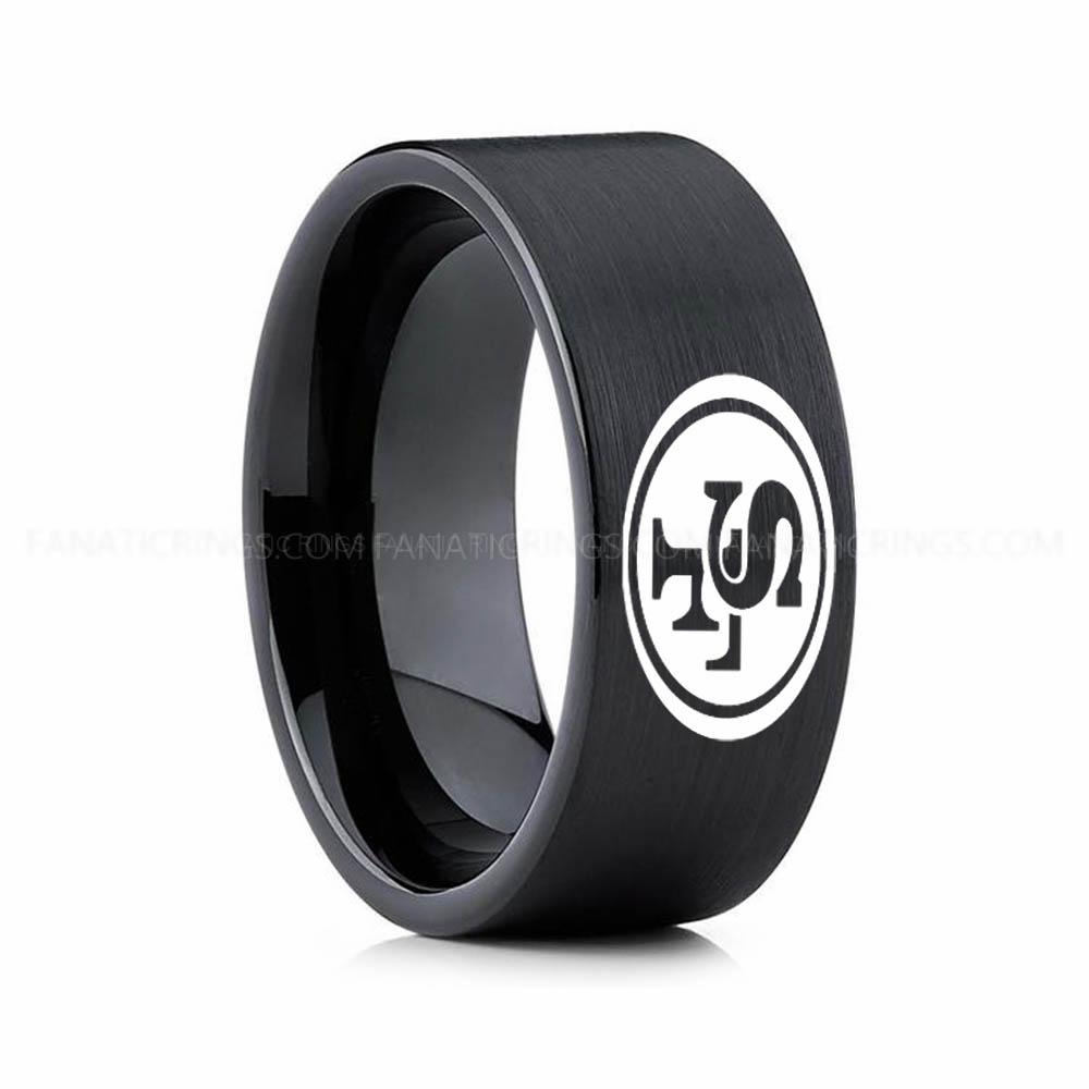 4 (2) 49ERS Ring, 49ERS Wedding Band, 49ERS Wedding Ring, 49ERS Jewelry - Image 1