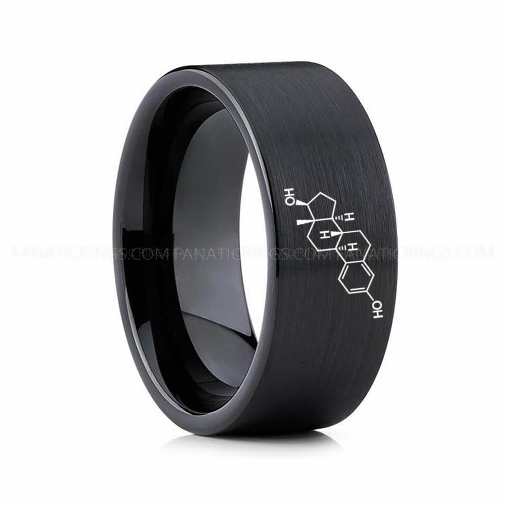 4 (6) Estrogen Ring, Estrogen Molecule Ring, Estrogen Wedding Band, Science Ring, Science Jewelry, Molecule Jewelry, Molecule Wedding Band - Image 1