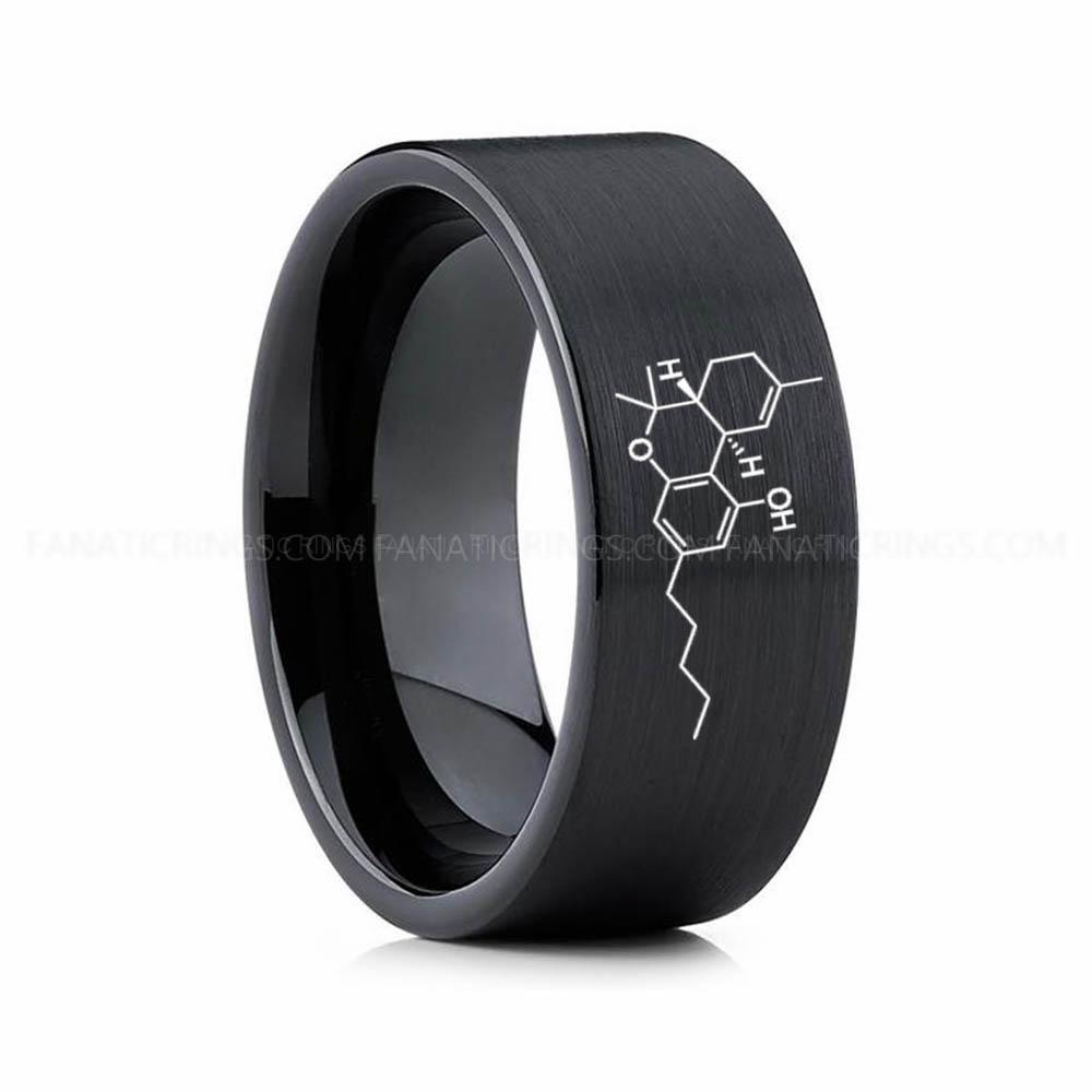 4 (7) Cannabis Ring, Tetrahydrocannabinol Ring, THC Ring, Cannabis Wedding Band, Science Ring, Science Jewelry, Molecule Jewelry, Molecule Wedding Band - Image 1