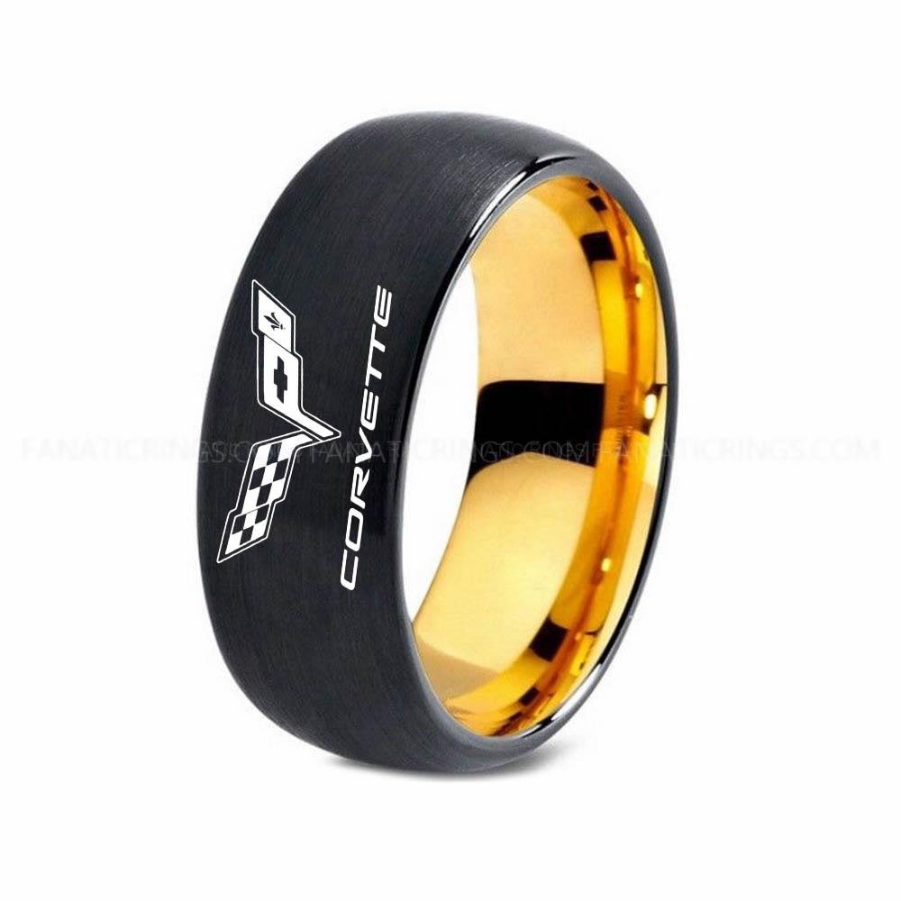 4 copy (5) Corvette Ring, Chevy Ring, Chevrolet Ring, Chevrolet Corvette Ring, Auto Racing Ring, Chevy Wedding Band, Chevrolet Wedding Ring - Image 1