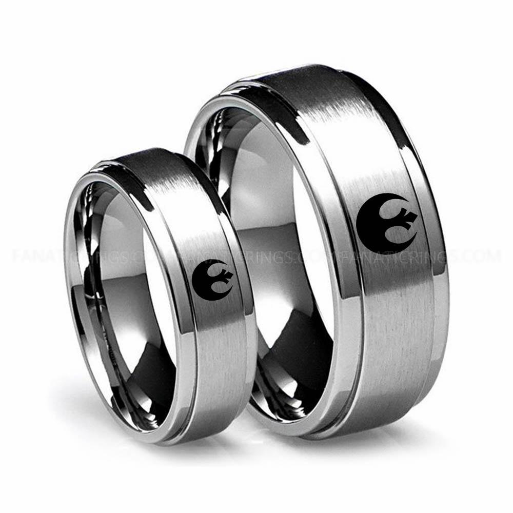 5 copy (2) Rebel Alliance Ring, Star Wars Ring, Star Wars Wedding Band, Star Wars Wedding Ring - Image 1