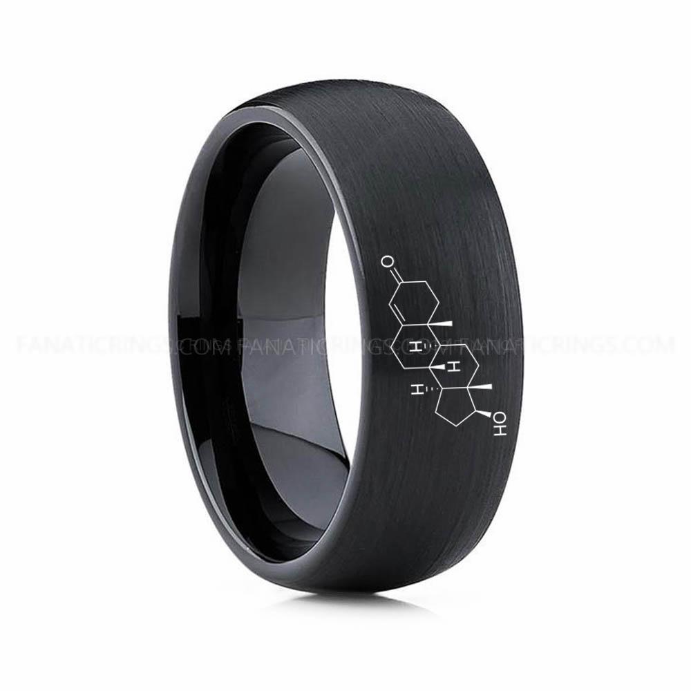 6 (13) Testosterone Molecule Ring, Testosterone Ring, Science Ring, Science Jewelry, Molecule Jewelry, Molecule Wedding Band - Image 1
