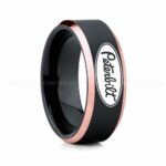 Trucker Ring, Truck Driver Ring, Peterbilt Truck Ring, Peterbilt Ring, Black Tungsten Ring, Black Wedding Ring, Truck Ring, Black Ring