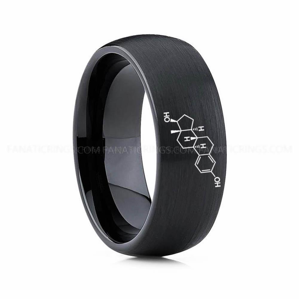 6 (6) Estrogen Ring, Estrogen Molecule Ring, Estrogen Wedding Band, Science Ring, Science Jewelry, Molecule Jewelry, Molecule Wedding Band - Image 1