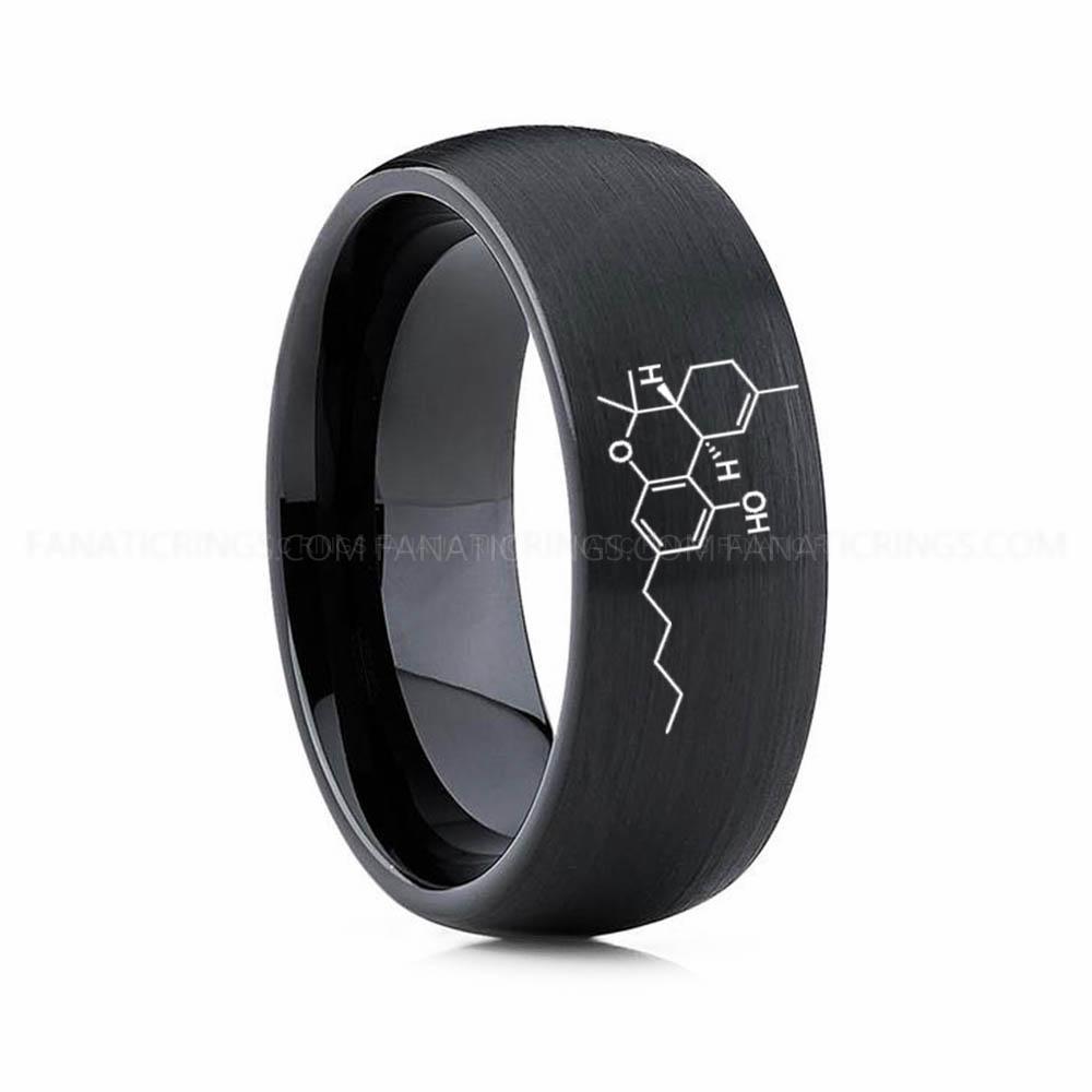 6 (7) Cannabis Ring, Tetrahydrocannabinol Ring, THC Ring, Cannabis Wedding Band, Science Ring, Science Jewelry, Molecule Jewelry, Molecule Wedding Band - Image 1