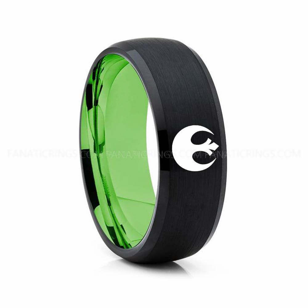 6 copy (2) Rebel Alliance Ring, Star Wars Ring, Star Wars Wedding Band, Star Wars Wedding Ring - Image 1