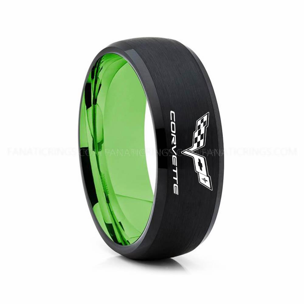 6 copy Corvette Ring, Chevy Ring, Chevrolet Ring, Chevrolet Corvette Ring, Auto Racing Ring, Chevy Wedding Band, Chevrolet Wedding Ring - Image 1