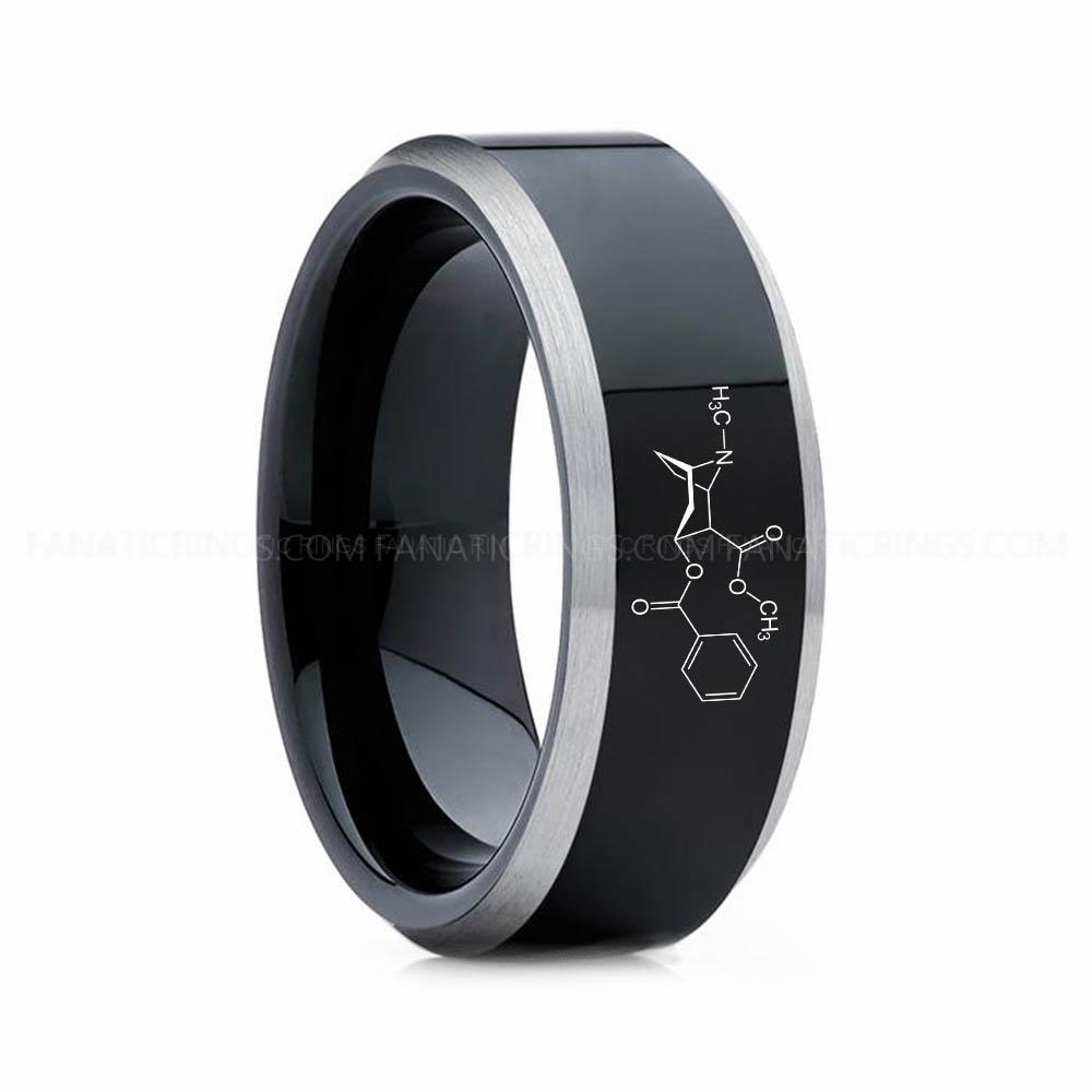 7 (12) Cocaine Molecule Ring, Cocaine Ring, Science Ring, Science Jewelry, Molecule Jewelry, Molecule Wedding Band - Image 1