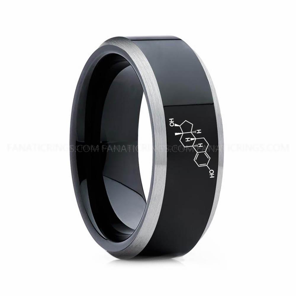7 (6) Estrogen Ring, Estrogen Molecule Ring, Estrogen Wedding Band, Science Ring, Science Jewelry, Molecule Jewelry, Molecule Wedding Band - Image 1