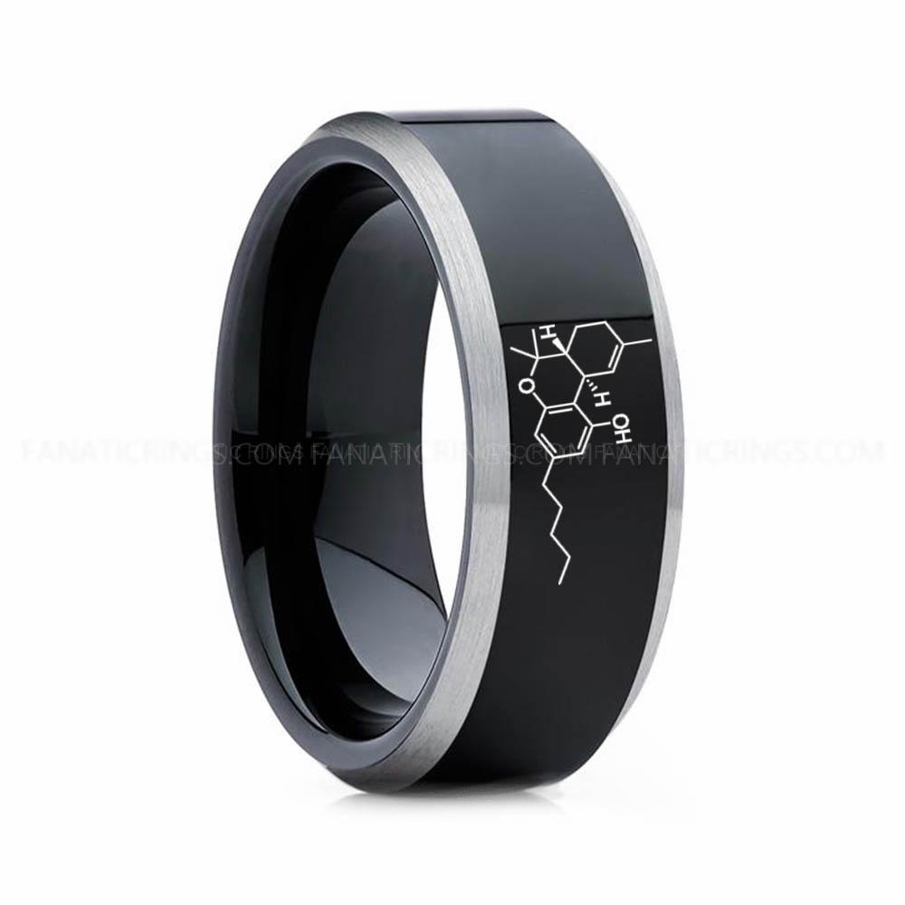 7 (7) Cannabis Ring, Tetrahydrocannabinol Ring, THC Ring, Cannabis Wedding Band, Science Ring, Science Jewelry, Molecule Jewelry, Molecule Wedding Band - Image 1