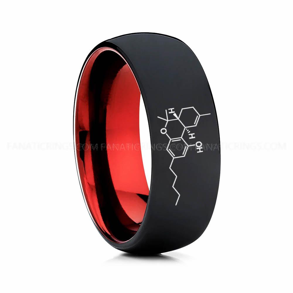 8 (7) Cannabis Ring, Tetrahydrocannabinol Ring, THC Ring, Cannabis Wedding Band, Science Ring, Science Jewelry, Molecule Jewelry, Molecule Wedding Band - Image 1