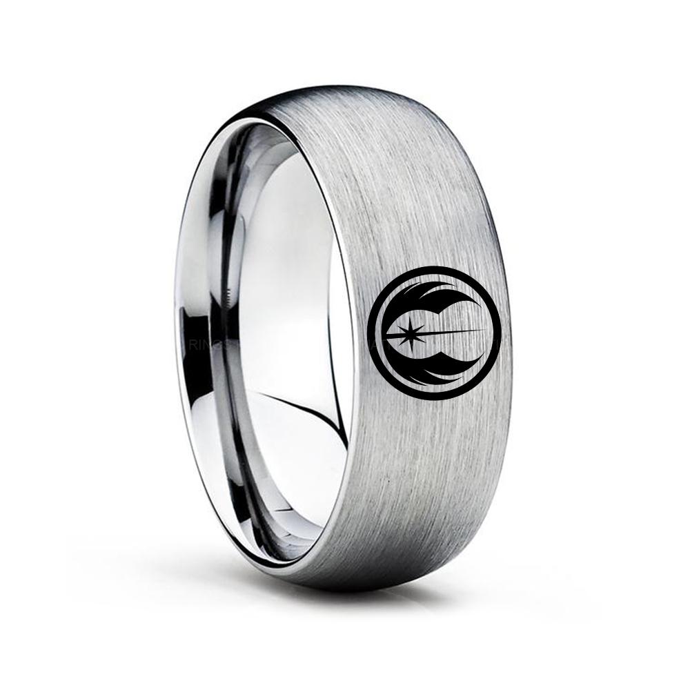 8 copy (3) Jedi Order Ring, Star Wars Ring, Star Wars Wedding Band, Star Wars Wedding Ring - Image 1