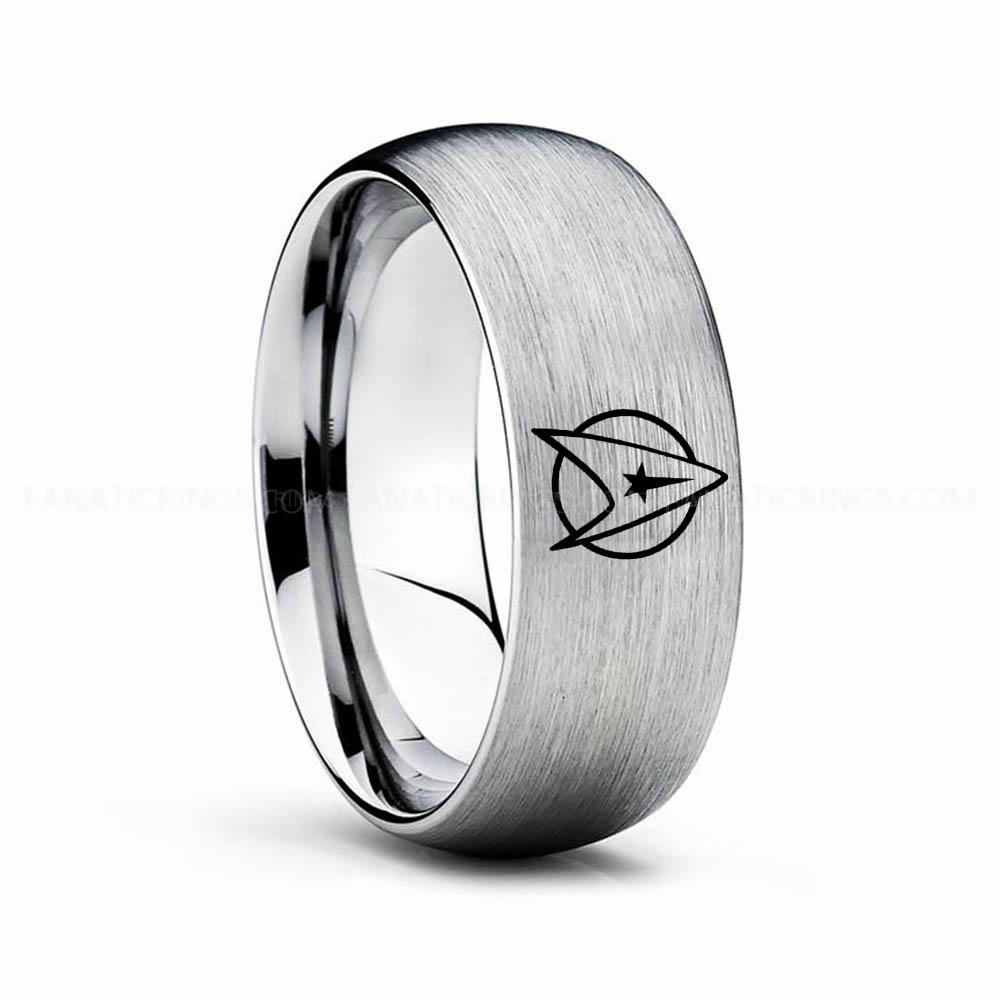 8 copy (4) Starfleet Ring, Star Trek Ring, Star Trek Wedding Band, Star Trek Wedding Ring - Image 1