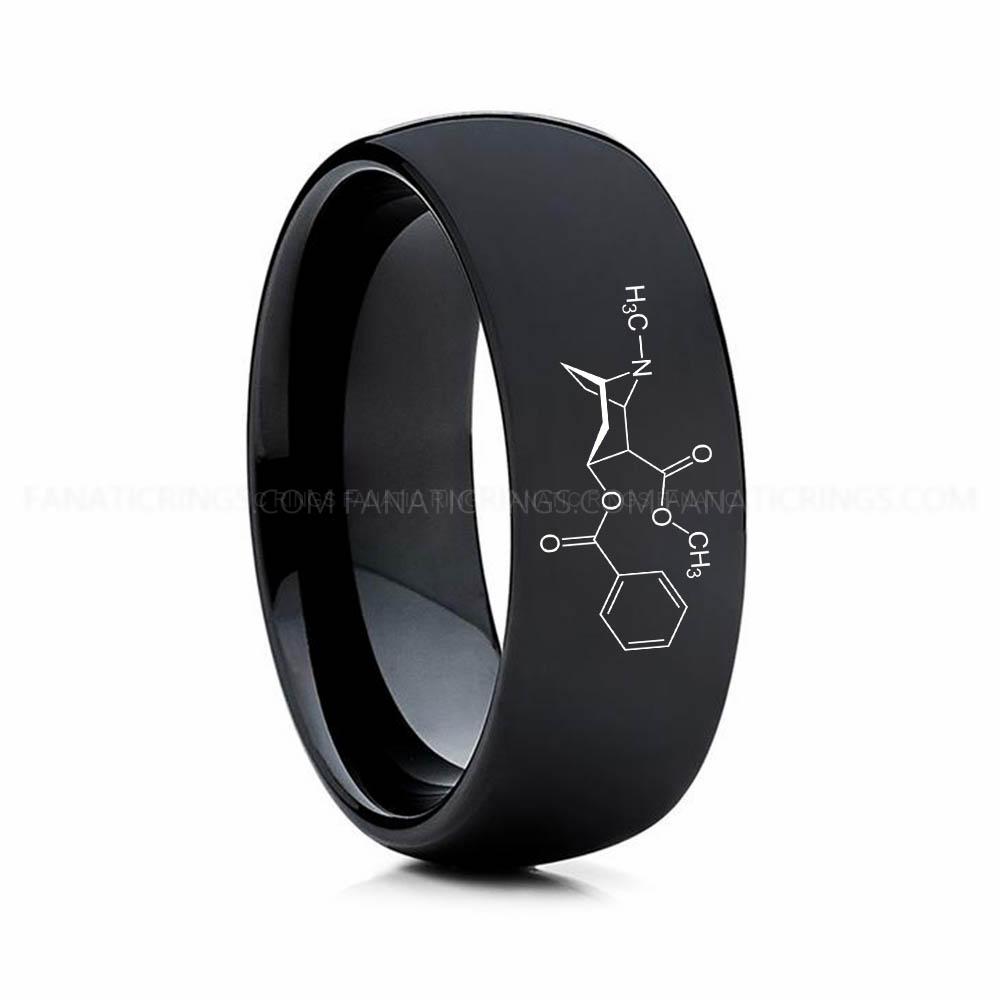 9 (11) Cocaine Molecule Ring, Cocaine Ring, Science Ring, Science Jewelry, Molecule Jewelry, Molecule Wedding Band - Image 1