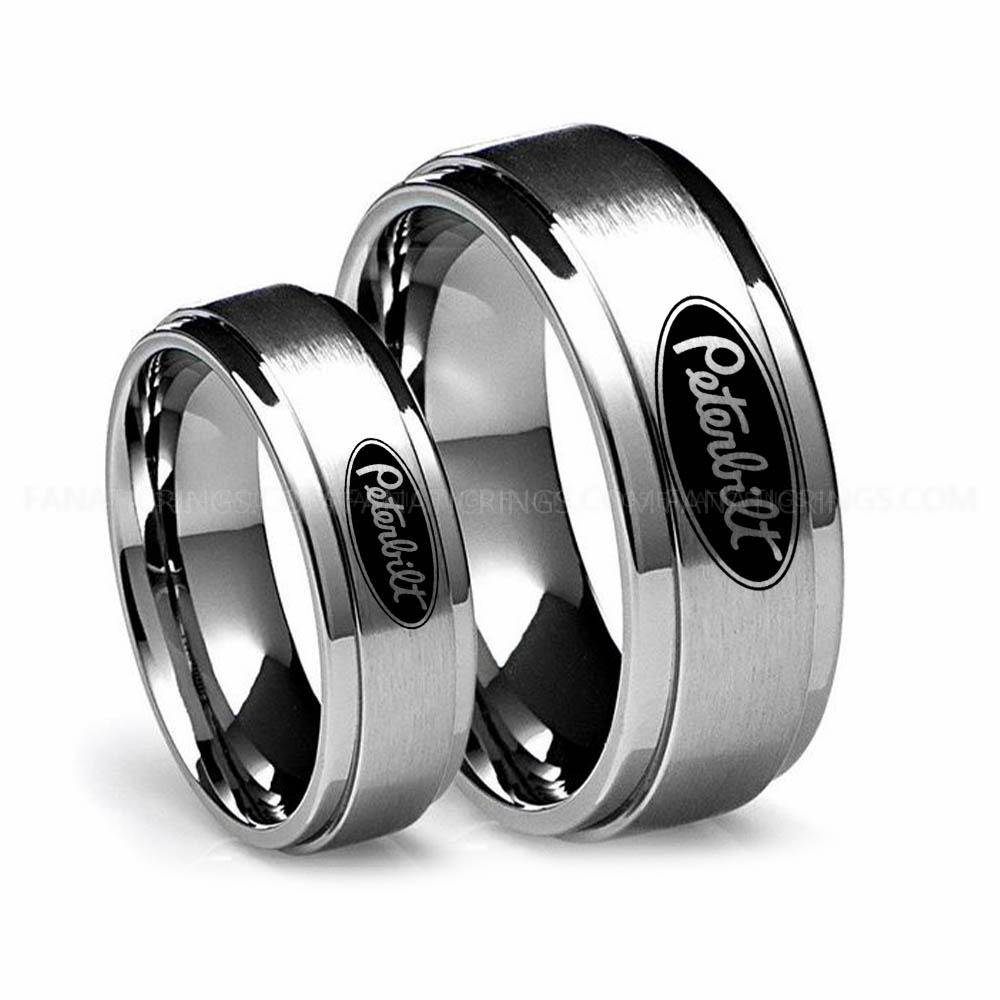 9 Trucker Rings, Truck Driver Rings, Peterbilt Truck Rings, Peterbilt Rings, Silver Tungsten Rings, Silver Wedding Rings, Truck Rings, Silver Rings - Image 1