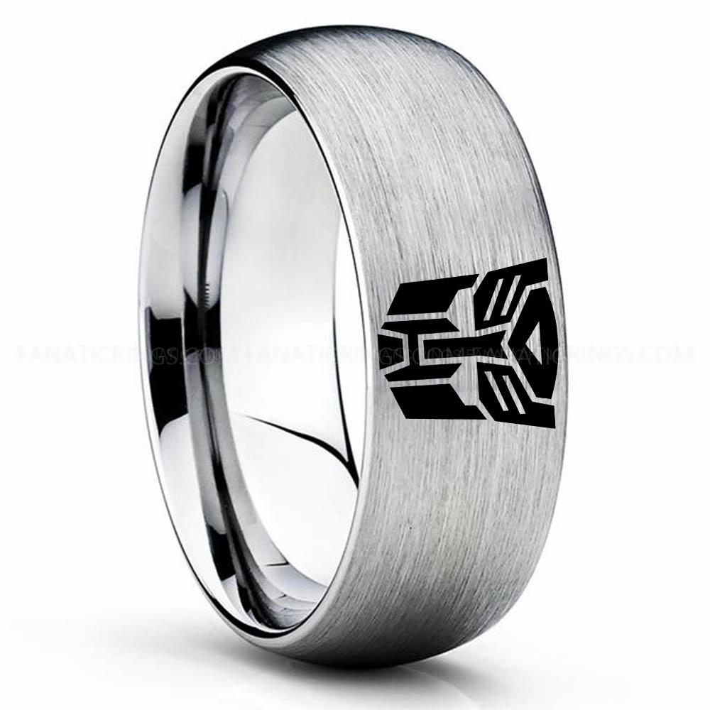 Auto Bot Silver Autobot Ring, Transformers Wedding Band, Autobot Wedding Ring, Transformers Jewelry - Image 1