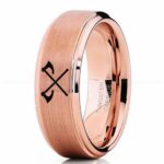 Til Valhalla Ring, Viking Ring, Runes Ring, Valknut Ring, Nordic Ring, Norsemen Ring, Nordic Runes Ring, Black Tungsten Band