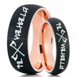 Til Valhalla Rings, Viking Rings, Runes Rings, Valknut Rings, Nordic Rings, Norsemen Rings, Nordic Runes Rings, Black Tungsten Bands