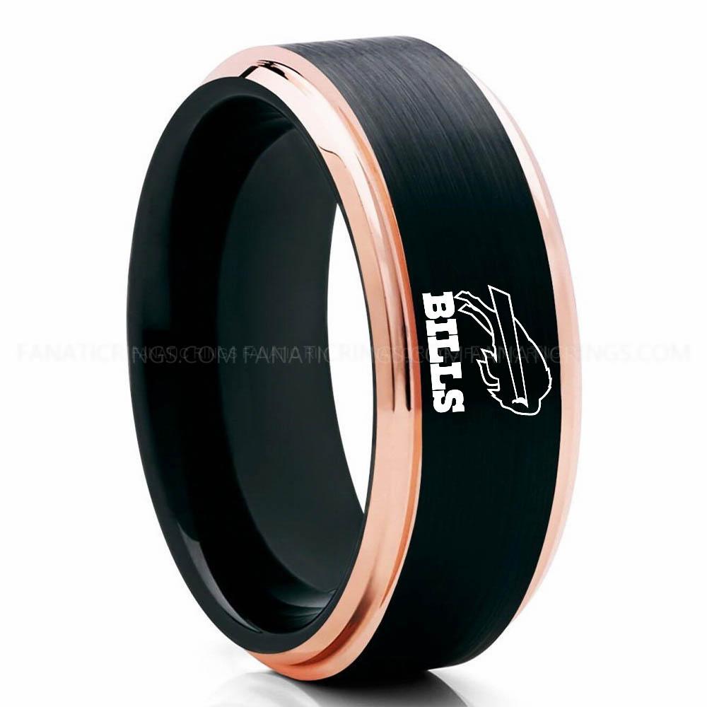 Bills (1) Black Pink (2) Bills Ring, Bills Wedding Band, Bills Wedding Ring, Bills Jewelry - Image 1