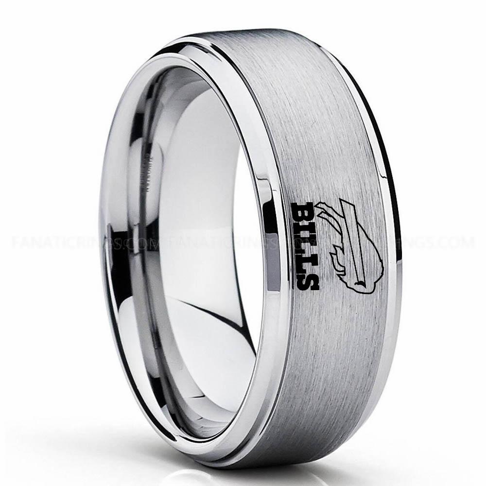 Bills (1) Silver (2) Bills Ring, Bills Wedding Band, Bills Wedding Ring, Bills Jewelry - Image 1
