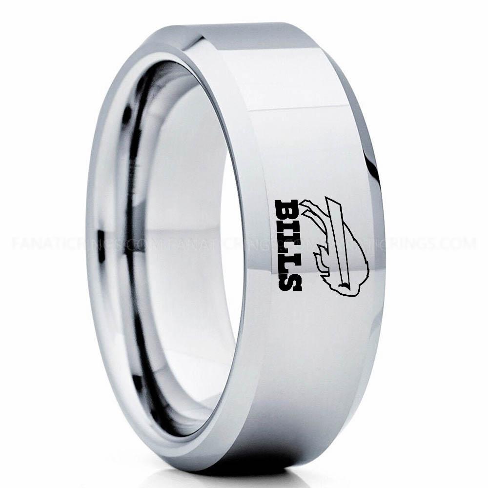 Bills (1) Silver Bills Ring, Bills Wedding Band, Bills Wedding Ring, Bills Jewelry - Image 1