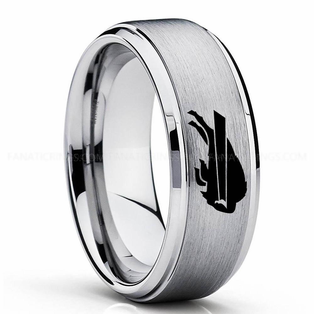 Bills (2) Silver (2) Bills Ring, Bills Wedding Band, Bills Wedding Ring, Bills Jewelry - Image 1