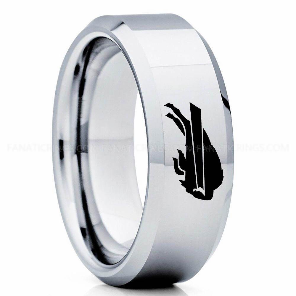 Bills (2) Silver Bills Ring, Bills Wedding Band, Bills Wedding Ring, Bills Jewelry - Image 1