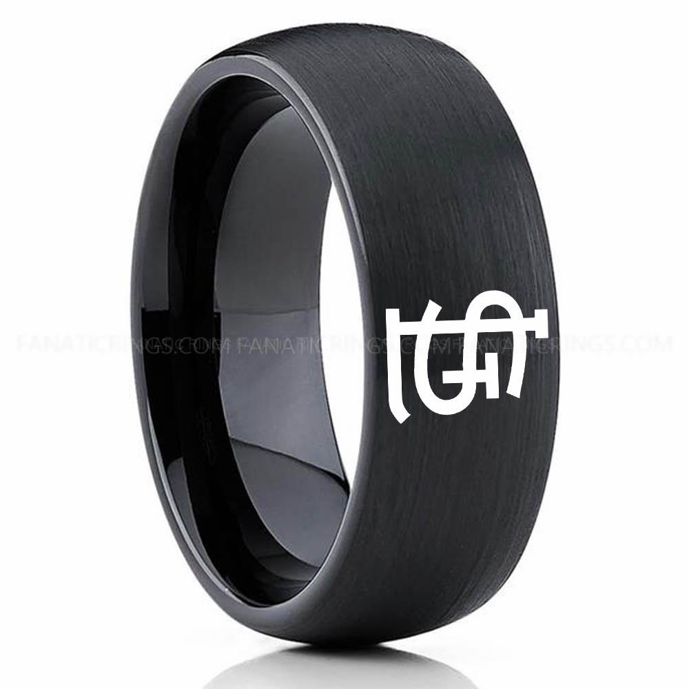 Black 2 Cardinals Cardinals Ring, Black Cardinals Ring, Baseball Wedding Ring, Baseball Ring, Black Wedding Ring, Baseball Wedding Band, Baseball Jewelry - Image 1