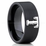 Rangers Ring, Rangers Wedding Ring, Baseball Wedding Ring, Baseball Ring, Black Wedding Ring, Baseball Wedding Band, Baseball Jewelry