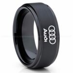 Audi Ring, Black Audi Ring, Black Tungsten Ring, Black Wedding Ring, Tungsten Wedding Band, Black Tungsten Wedding Ring