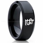 Cardinals Ring, Black Cardinals Ring, Baseball Wedding Ring, Baseball Ring, Black Wedding Ring, Baseball Wedding Band, Baseball Jewelry