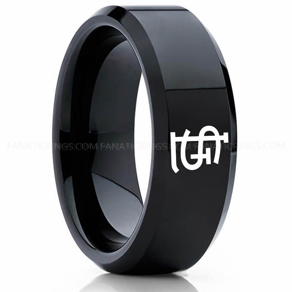 Black 3 Cardinals Cardinals Ring, Black Cardinals Ring, Baseball Wedding Ring, Baseball Ring, Black Wedding Ring, Baseball Wedding Band, Baseball Jewelry - Image 1