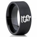 Cardinals Ring, Black Cardinals Ring, Baseball Wedding Ring, Baseball Ring, Black Wedding Ring, Baseball Wedding Band, Baseball Jewelry