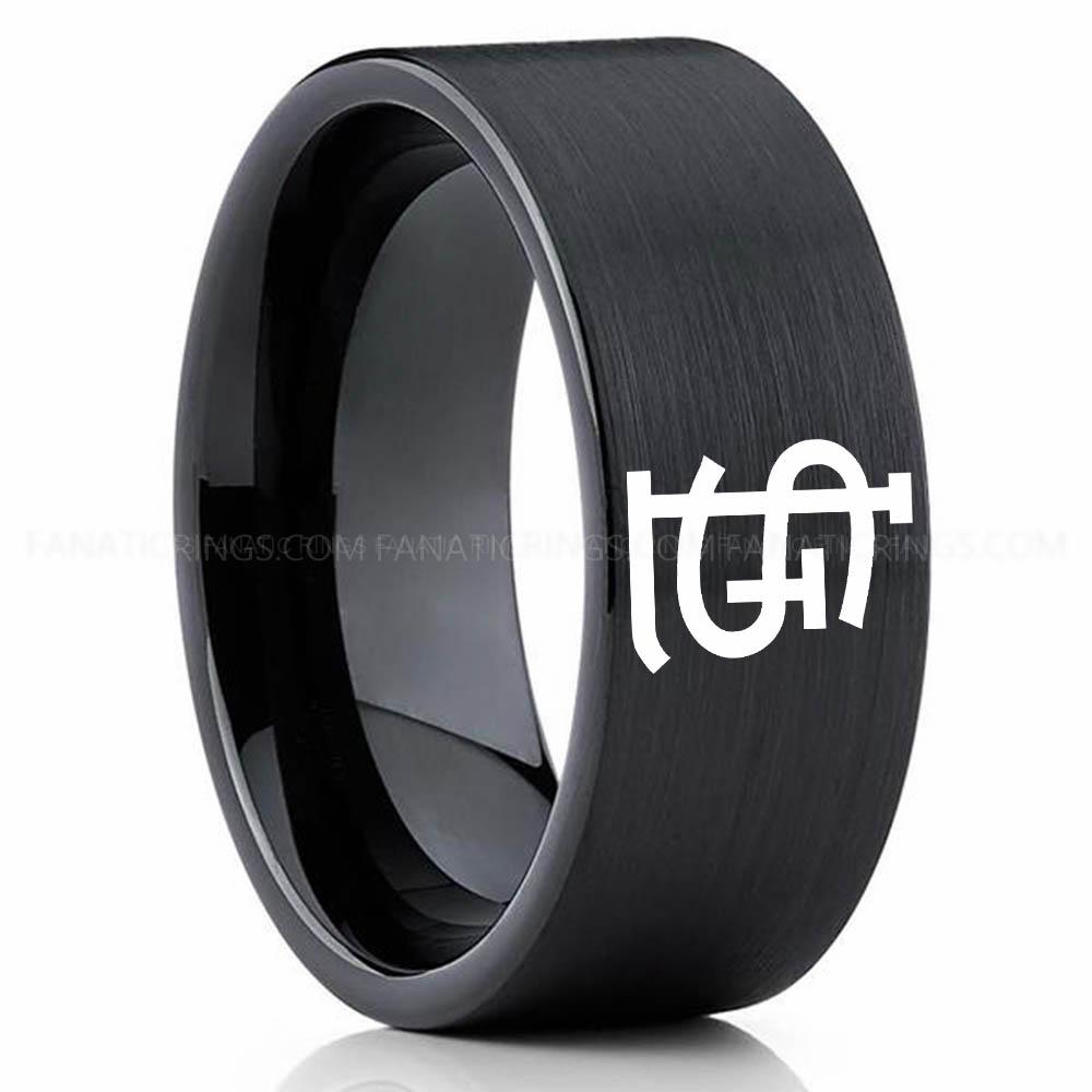 Black 4 Cardinals Cardinals Ring, Black Cardinals Ring, Baseball Wedding Ring, Baseball Ring, Black Wedding Ring, Baseball Wedding Band, Baseball Jewelry - Image 1