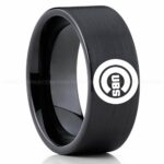 Cubs Ring, Cubs Wedding Ring, Baseball Wedding Ring, Baseball Ring, Black Wedding Ring, Baseball Wedding Band, Baseball Jewelry