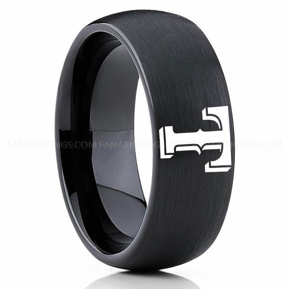 Black 5 Rangers Rangers Ring, Rangers Wedding Ring, Baseball Wedding Ring, Baseball Ring, Black Wedding Ring, Baseball Wedding Band, Baseball Jewelry - Image 1