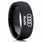 Audi Ring, Black Audi Ring, Black Tungsten Ring, Black Wedding Ring, Tungsten Wedding Band, Black Tungsten Wedding Ring