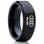 Audi Ring, Black Audi Ring, Black Tungsten Ring, Black Wedding Ring, Tungsten Wedding Band, Black Tungsten Wedding Ring