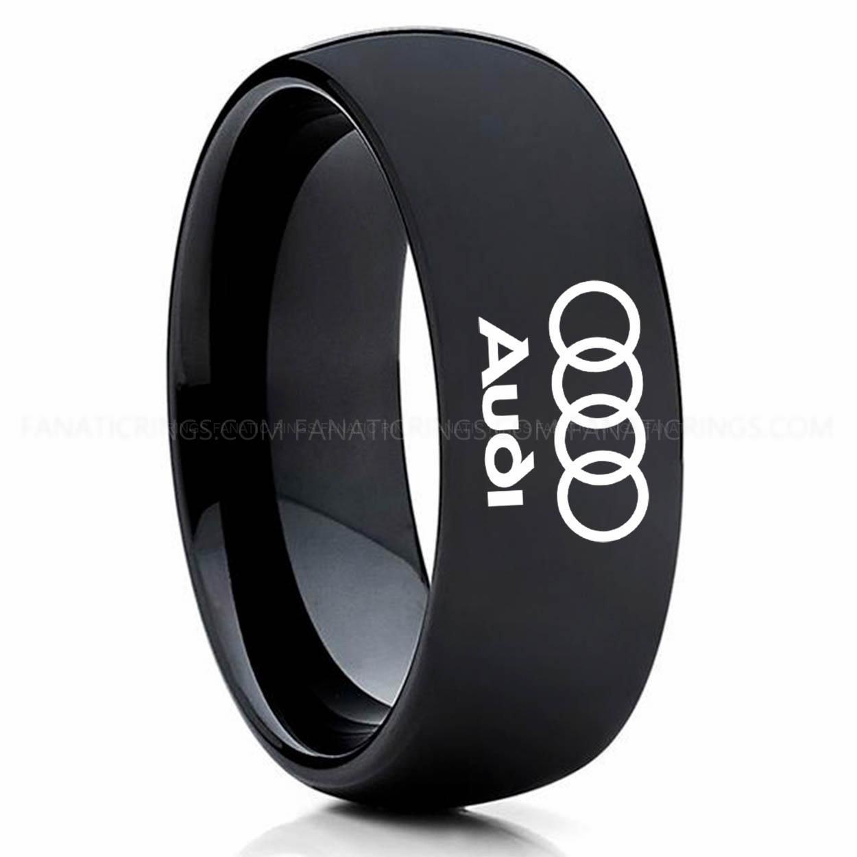 Black AUDI Audi Ring, Black Audi Ring, Black Tungsten Ring, Black Wedding Ring, Tungsten Wedding Band, Black Tungsten Wedding Ring - Image 1