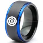 Cubs Ring, Cubs Wedding Ring, Baseball Wedding Ring, Baseball Ring, Black Wedding Ring, Baseball Wedding Band, Baseball Jewelry