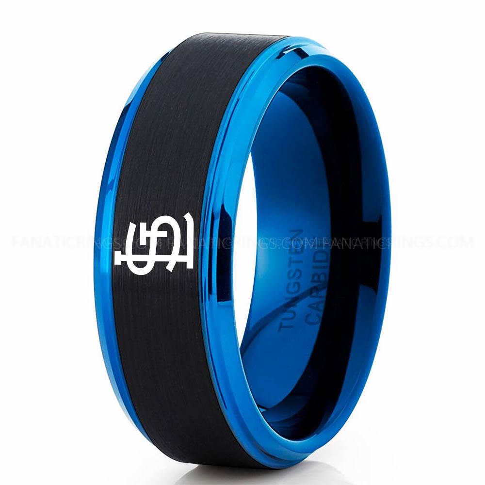 Black Blue 3 Cardinals Cardinals Ring, Black Cardinals Ring, Baseball Wedding Ring, Baseball Ring, Black Wedding Ring, Baseball Wedding Band, Baseball Jewelry - Image 1