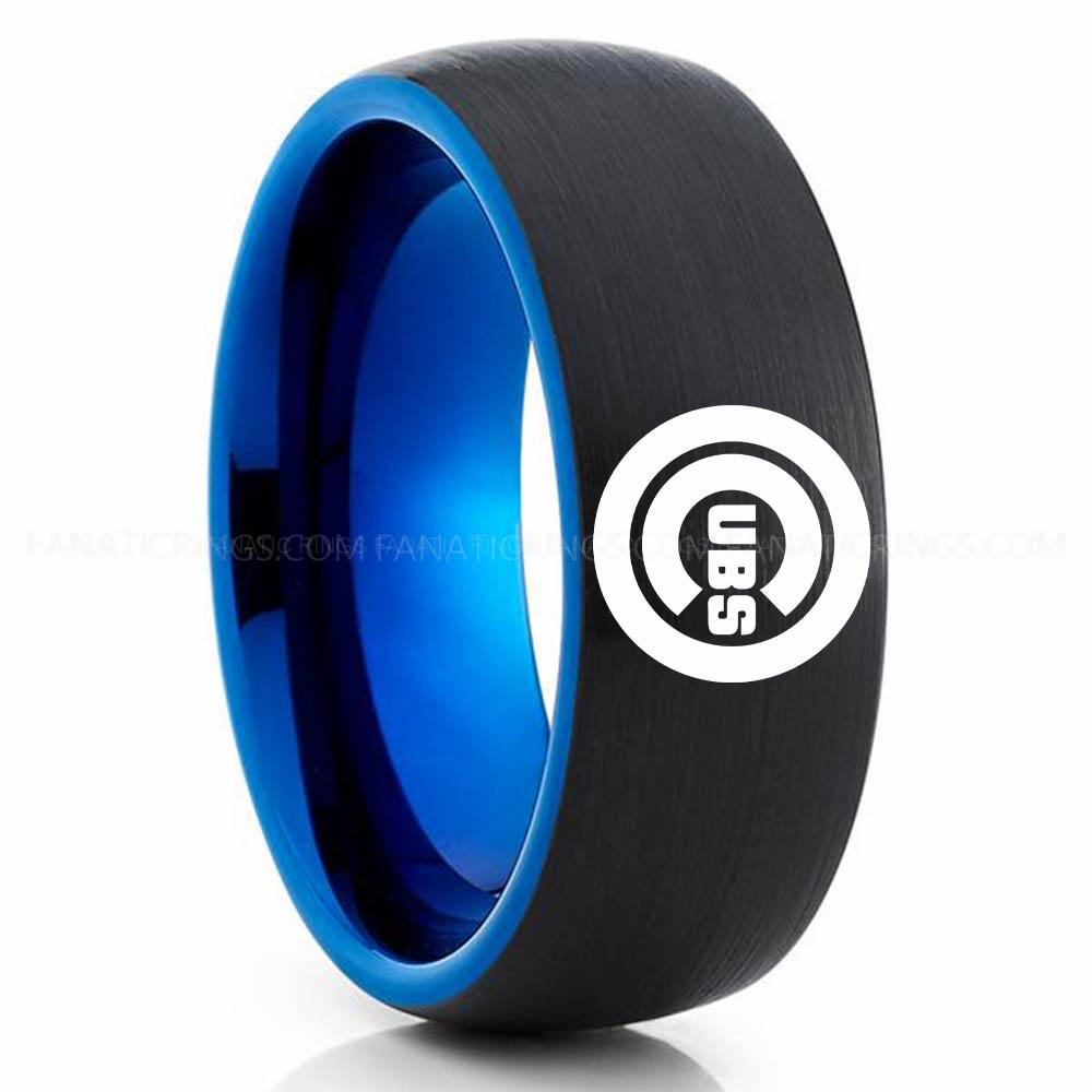 Black Blue 34 Cubs Cubs Ring, Cubs Wedding Ring, Baseball Wedding Ring, Baseball Ring, Black Wedding Ring, Baseball Wedding Band, Baseball Jewelry - Image 1