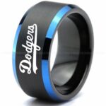 Dodgers Ring, Black Dodgers Ring, Baseball Wedding Ring, Baseball Ring, Black Wedding Ring, Baseball Wedding Band, Baseball Jewelry