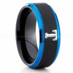 Rangers Ring, Rangers Wedding Ring, Baseball Wedding Ring, Baseball Ring, Black Wedding Ring, Baseball Wedding Band, Baseball Jewelry