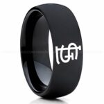 Cardinals Ring, Black Cardinals Ring, Baseball Wedding Ring, Baseball Ring, Black Wedding Ring, Baseball Wedding Band, Baseball Jewelry