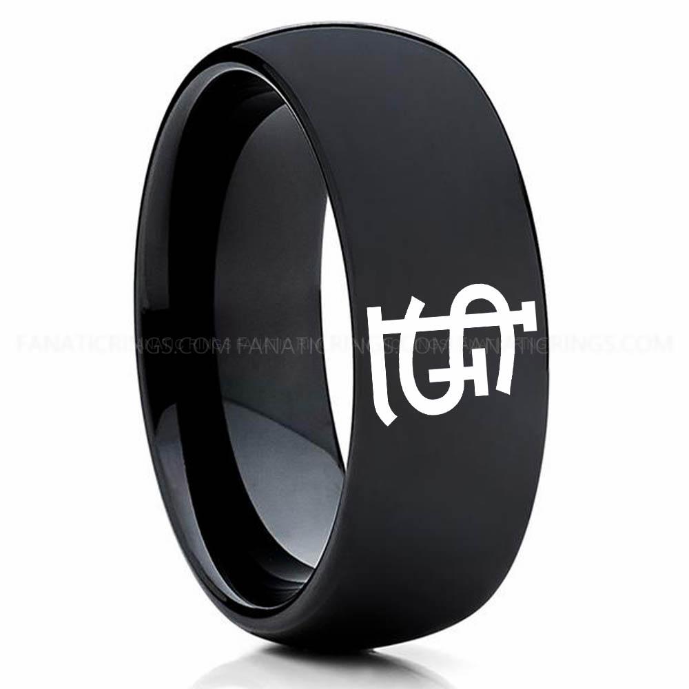 Black Cardinals Cardinals Ring, Black Cardinals Ring, Baseball Wedding Ring, Baseball Ring, Black Wedding Ring, Baseball Wedding Band, Baseball Jewelry - Image 1